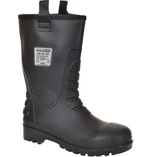 Image of Portwest Neptune S5 CI Waterproof Rigger Safety Boots FW75BKR37 Colour: Black