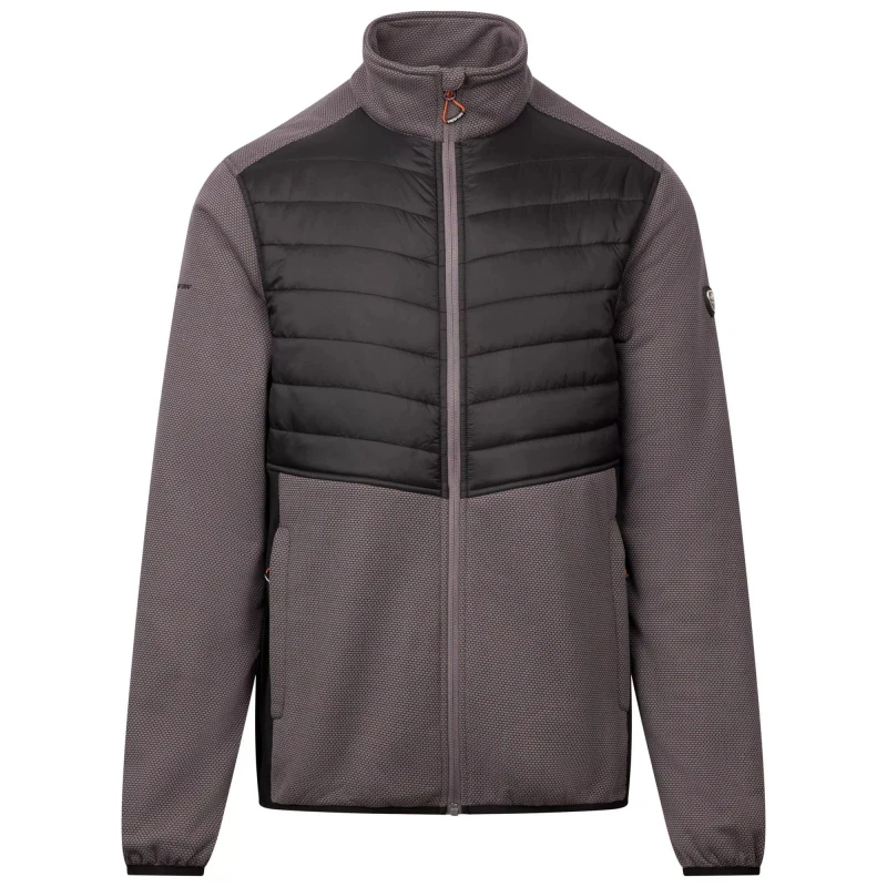 Image of Trespass Trespass Men Hanlonton Fleece AT200 Hybrid Jacket in Mid Grey Size: Small Mid Grey S Male 5063806403913