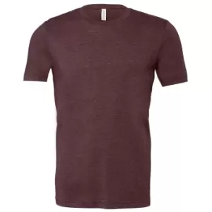 image of Canvas Unisex Jersey Crew Neck T-Shirt / Mens Short Sleeve T-Shirt (2XL) (Heather Maroon)