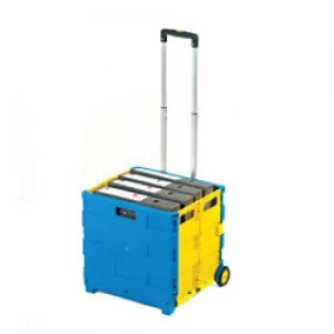 image of PROPLAZ Trolley Blue & Yellow 2 Castors Lifting Capacity: 35kg mm x 990mm x 460