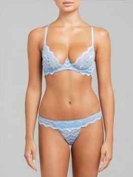 Image of Muse By Coco De Mer Margot Balcony Bra - Blue