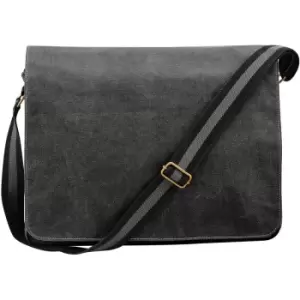 Image of Vintage Canvas Despatch Bag - 14 Litres (One Size) (Vintage Black) - Quadra