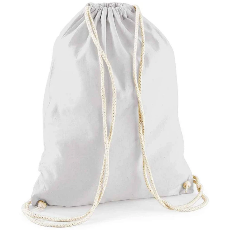 Image of Westford Mill Mens Cotton Drawstring Bag in Light Grey Light Grey Male