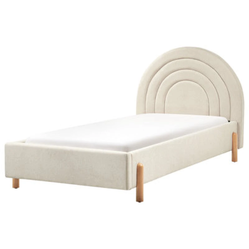 Image of Beliani Kids Bed Fabric Anet 90 X 200 Cm (Eu Single) Beige