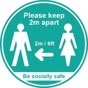 Image of Please Keep 2m Apart Safety Sign 190mm