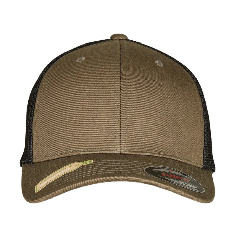 Image of Flexfit Flexfit Men Mesh Trucker Cap in Olive Olive One Size Male 5063300291610