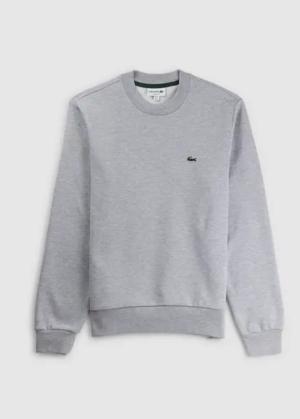 image of Lacoste Mens Organic Brushed Cotton Sweatshirt In Grey