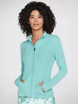 Image of Skechers Go Flex Mesh Jacket, Blue, Size S, Women