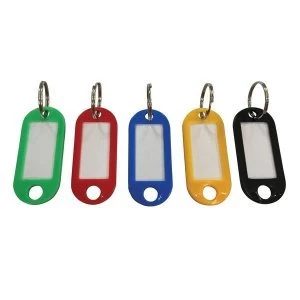 Image of 5 Star Facilities 50x22mm Key Hanger Standard with Fob Label Blue Pack of 100