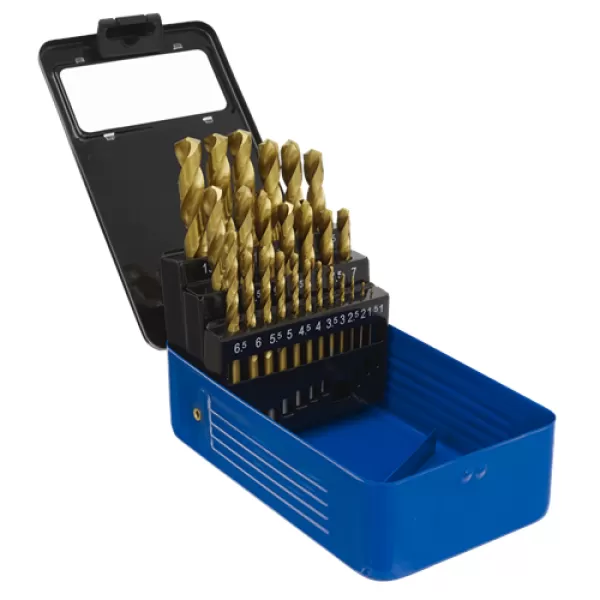 image of Genuine SEALEY AK4725 HSS Fully Ground Drill Bit Set 25pc DIN 338 Metric