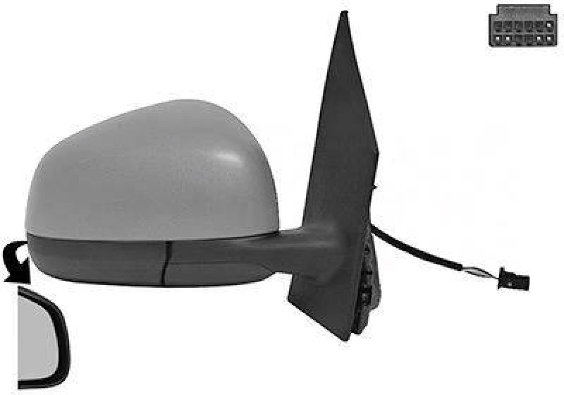 Image of VAN WEZEL 2916818 Wing mirror * HAGUS * Right, Heatable, primed Outside Mirror (50)
