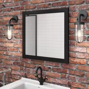Image of Rectangular Black Bathroom Mirror 750 x 700mm - Camden