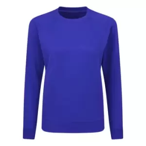 image of SG Ladies/Womens Raglan Sleeve Crew Neck Sweatshirt (XS) (Royal)