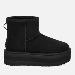 Image of UGG Womens Classic Mini Platform Suede Boots - Black - UK 3
