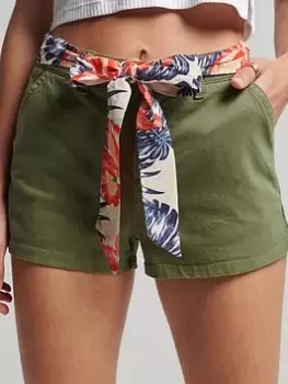 Image of Superdry Vintage Organic Chino Short - Green, Size 12, Women