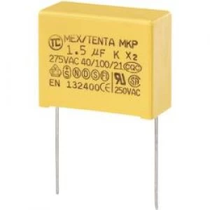 image of MKP X2 suppression capacitor Radial lead 1.5 uF 280 V AC 10 27.5mm L x W x H 32 x 15 x 25mm MKP X2