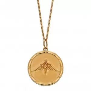 image of Freya Medallion Yellow Gold Plated Pendant P4899