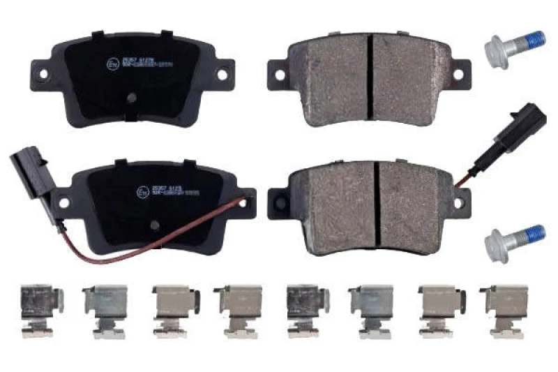 Image of Blue PRINT ADL144237 Brake pad set Rear Axle, incl. wear warning contact, with fastening material Brake Pad Set,disc brake (402)