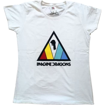 Image of Imagine Dragons - Triangle Logo Womens Large T-Shirt - White