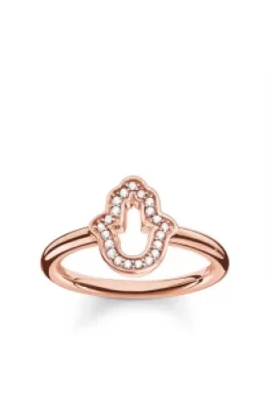 Image of Ladies Thomas Sabo Sterling Silver Size P.5 Hand of Fatima Ring TR2076-416-14-56