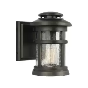 image of Outdoor IP44 1 Bulb Wall Light Lantern Antique Bronze LED E27 60W d00862