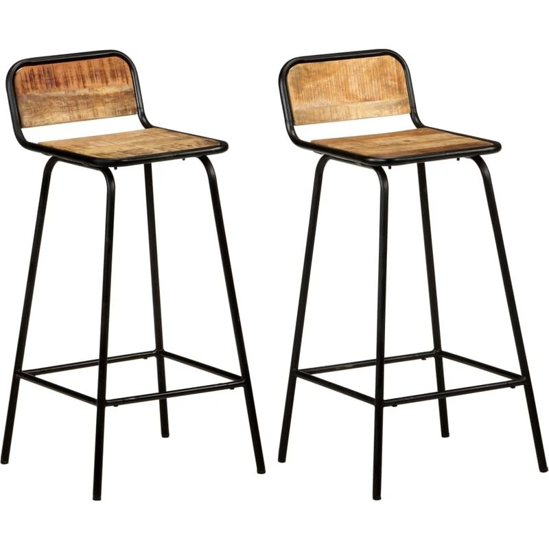 Image of VIDAXL Bar Chairs 2 pcs Solid Mango Wood Vidaxl 8720286067307