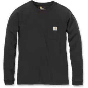 Image of Carhartt Womens Pocket Workwear Rib Knit Long Sleeve T Shirt M - Bust 36-37' (91-94cm)