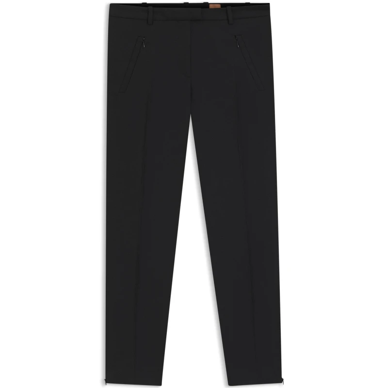 Image of Boss Womens Anaita5 Straight Leg Trousers Black female 6 (XS)