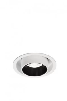 image of Retractable Recessed Swivel Spotlight, 12W, 3000K, 1020lm, Matt White & Black, Cut Out 95mm