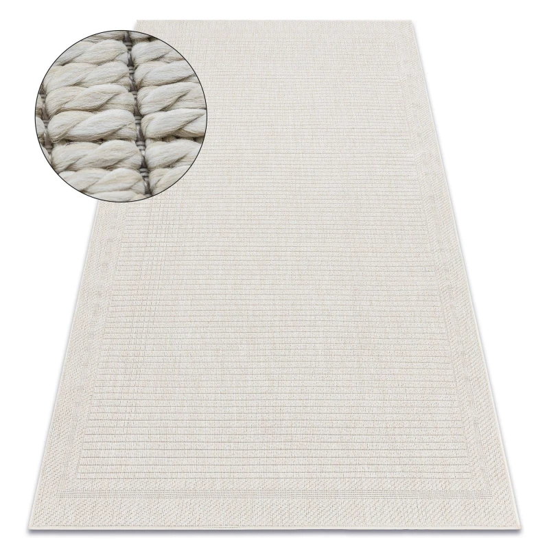Image of RugsX Carpet Origi 3727 Cream - Frame Flat-Woven Sisal String 78X150 Cm