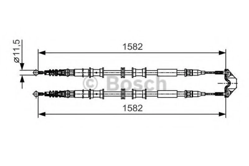 Image of Handbrake cable Bosch 1 987 482 138
