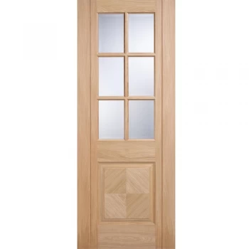 Image of LPD Barcelona Fully Finished Oak 6 Light Clear Bevelled Glazed Internal Door - 1981mm x 686mm (78 inch x 27 inch)