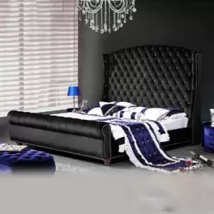 Image of Rosio Bed Small Double Plush Velvet Black