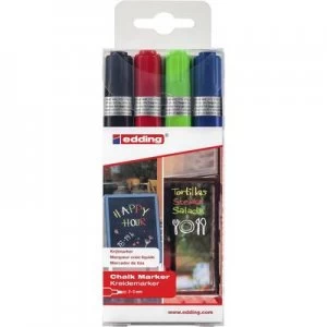 Image of Edding e-4095 4-4095-4999 Chalk Black, Red, Green, Blue 2 mm, 3 mm