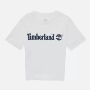 image of Timblerland Boys' Logo Short Sleeve T-Shirt - White - 4 Years