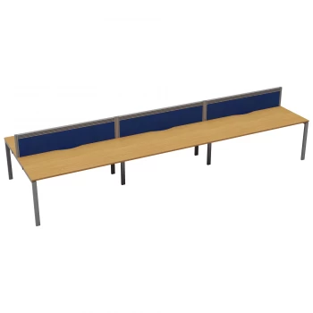 image of CB 6 Person Bench 1200 x 780 - Oak Top and Silver Legs