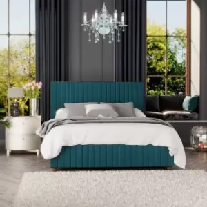 image of Estella Ottoman Storage Bed, Plush Velvet, Emerald King - Laurence Llewelyn-bowen