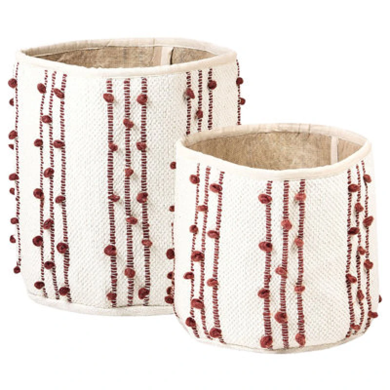Image of Beliani Set Of 2 Baskets Khel Cotton Beige