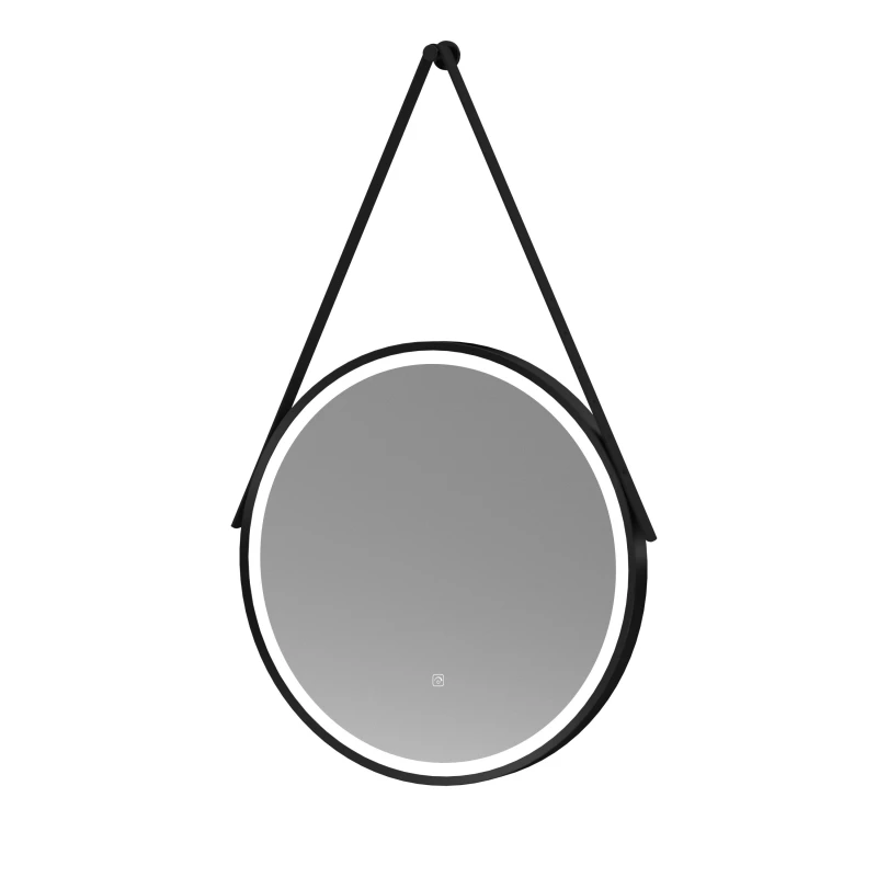 Image of Balterley LED Touch Sensor Mirror with Demister Strap Black 600mm Black