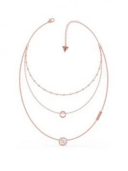 image of Guess Triple Chain Circle Necklace