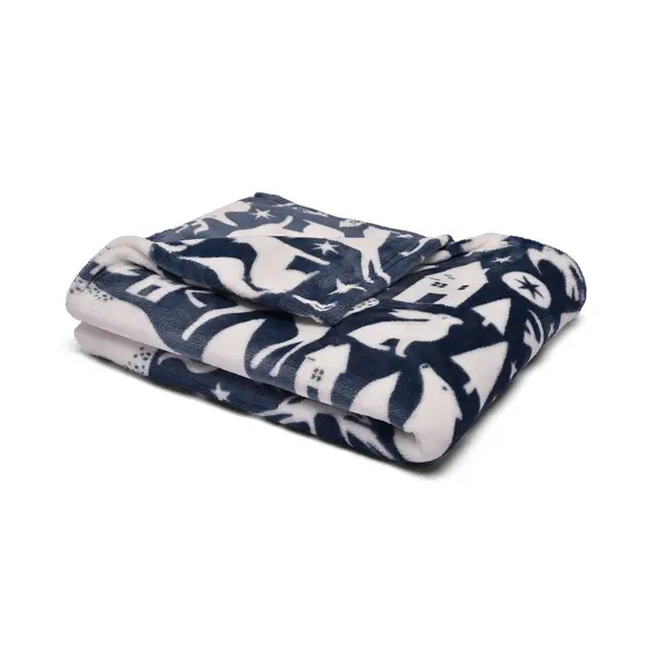 Image of Fusion Snug Scandi Animals 120cm x 150cm Throw Navy