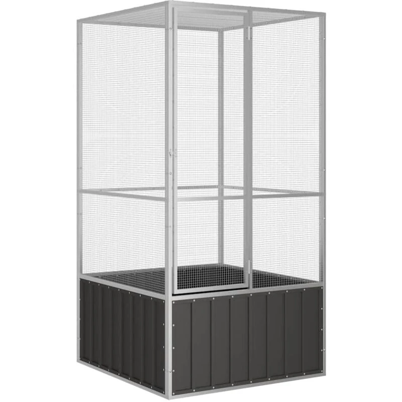 Image of vidaXL Bird Cage Anthracite 111x107x211.5cm Steel, Grey 171548