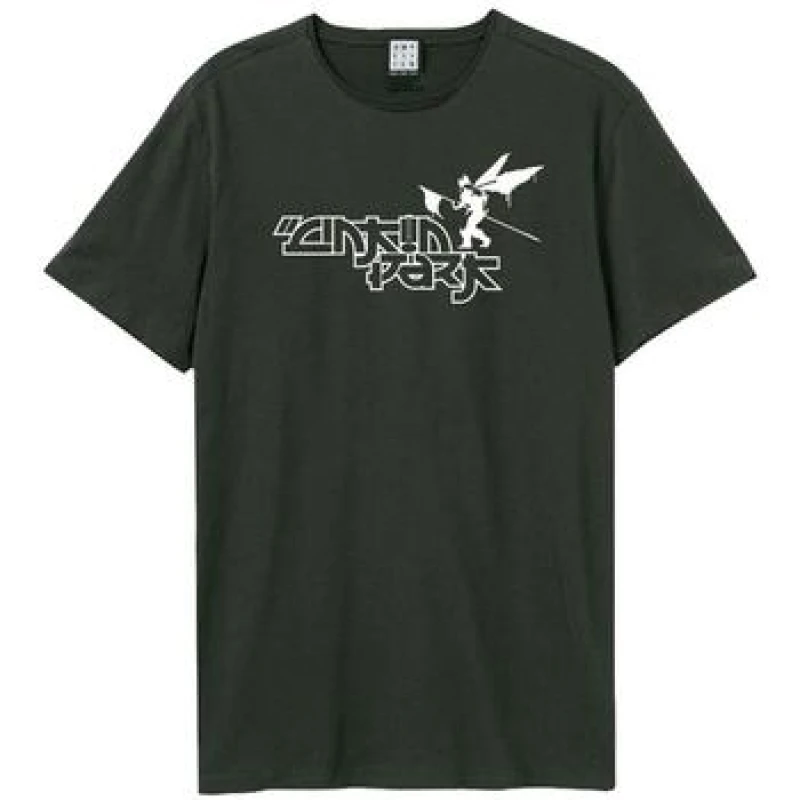 Image of Amplified Amplified Men Crawling Lyrics Linkin Park T-Shirt in Charcoal Size: X-Small Charcoal XS Male 5063750846293