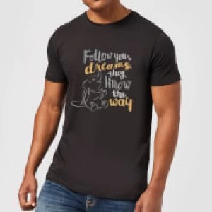 Image of Disney Dumbo Follow Your Dreams Mens T-Shirt - Black