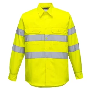 Image of Portwest Mens Chest Pocket Hi Vis Work Shirt Yellow 3XL