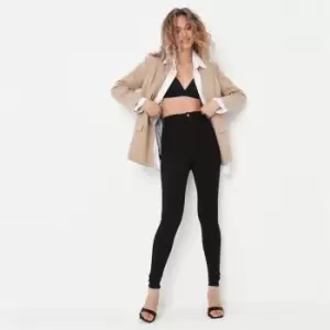 image of Missguided Tall Sinner High Waisted Skinny Jean - Black