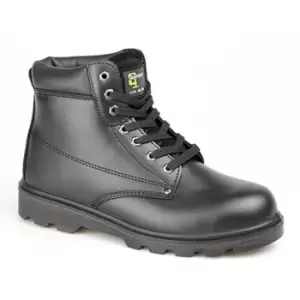 Image of Grafters Mens Padded Leather Safety Boots (6 UK) (Black) - Black