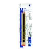 image of Noris Blister Card of 3 Eraser Tip Pencils Pack of 10 122-2BK3DA