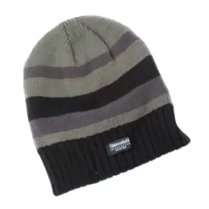 Image of FLOSO Mens Striped Thermal Thinsulate Winter Hat (3M 40g) (One Size) (Green Stripe)