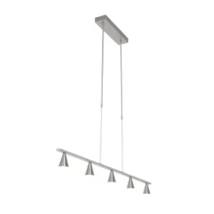 Image of Vortex Straight Bar Pendant Ceiling Light Steel Brushed